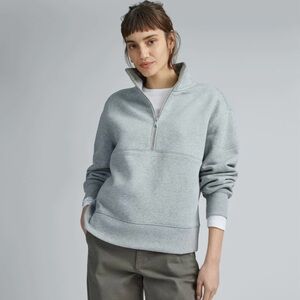 Everlane The ReTrack Half-Zip Heather Gray Sweatshirt